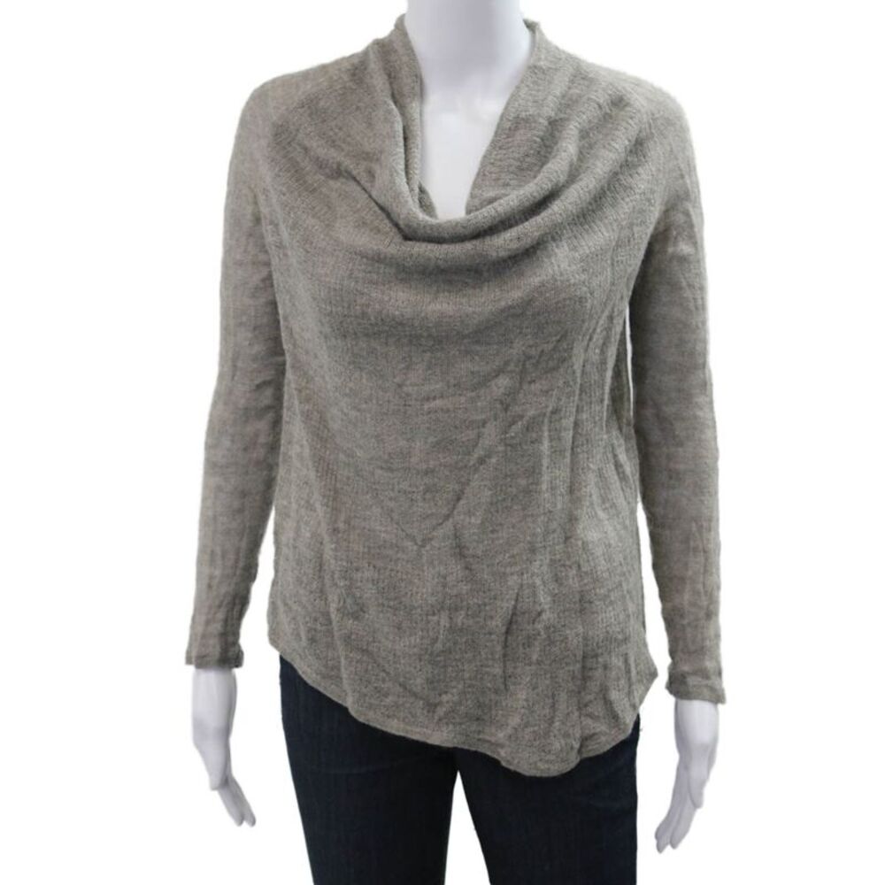 Helmut Women Pullover Sweater Gray Alpaca Linen Long Sleeve Size S